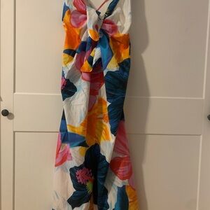 Mara Hoffman Lolita Tie Front Abstract Print Cotton Size M